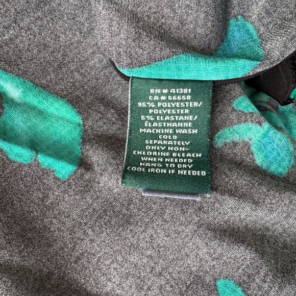 Lauren Ralph Lauren women's Faux Draped top Dress, Green/Black, Size 6 - Picture 8 of 12